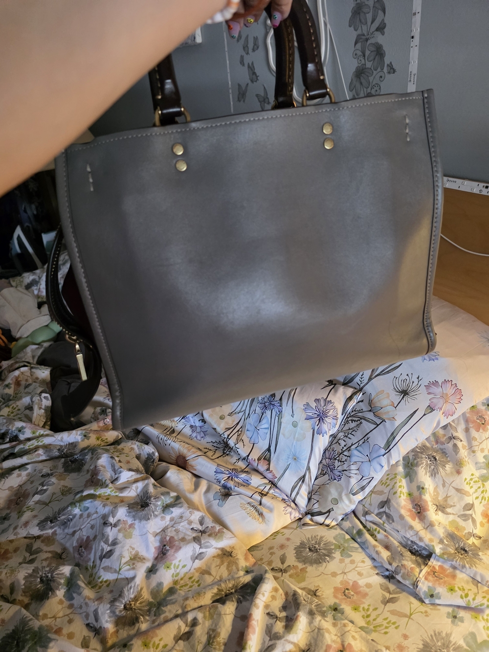 Coach Gray Colorblock Leather Rogue Bag - Picture 9 of 11